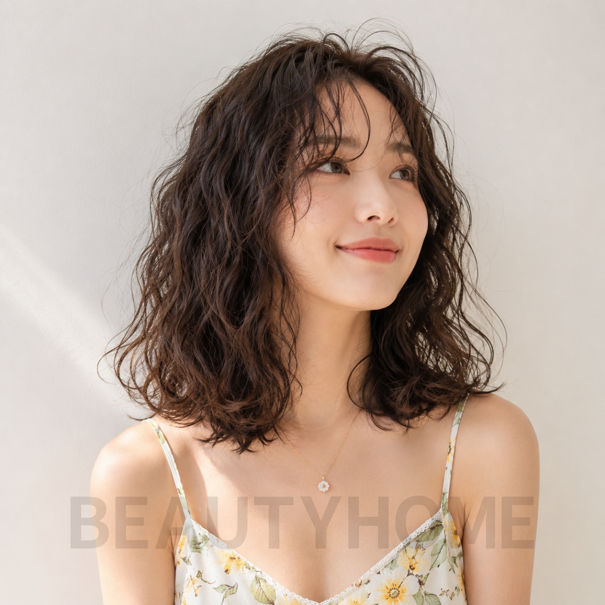 여자 중단발 히피펌