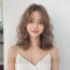 여자 중단발 히피펌 애쉬 베이지 염색