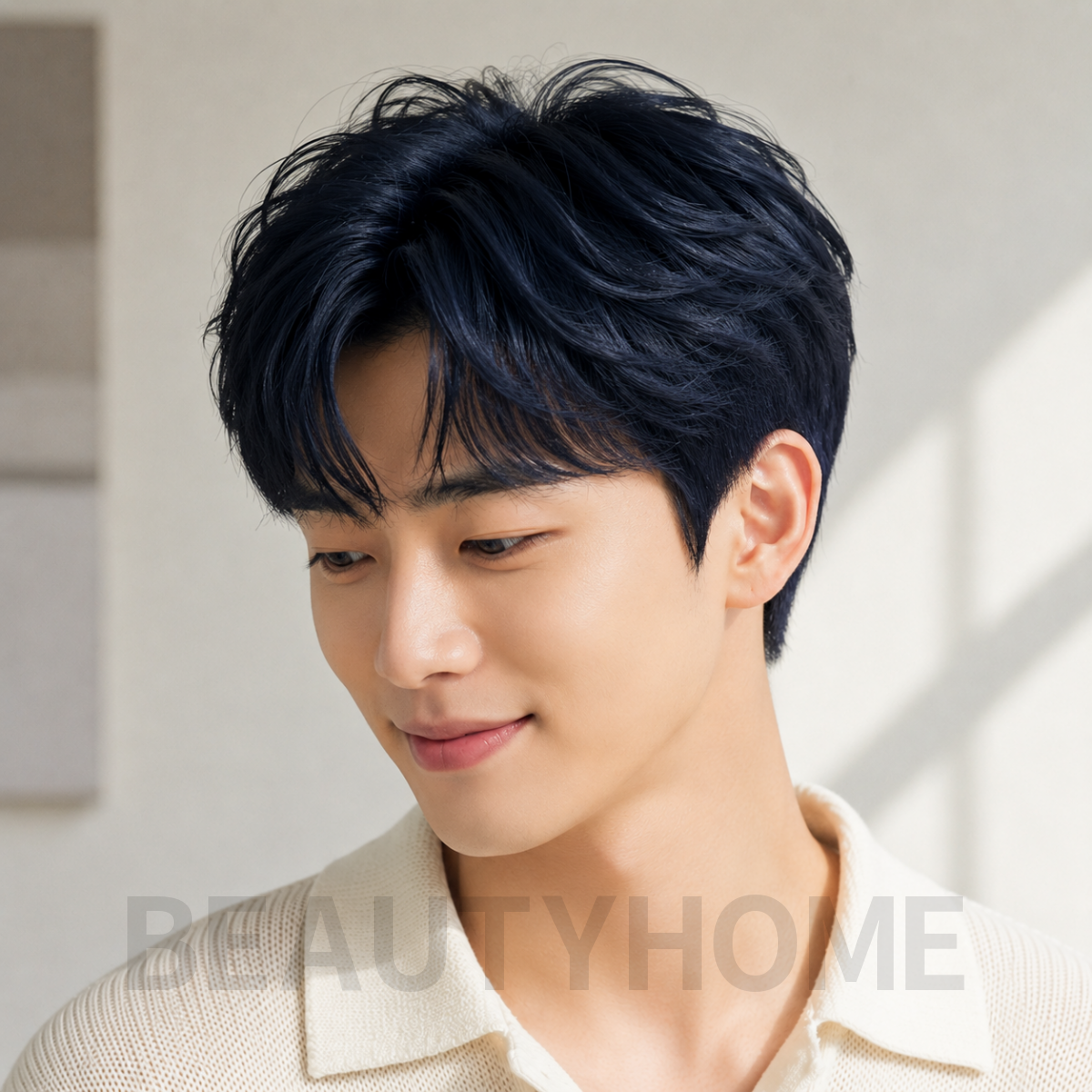 남자 가일컷 블루 블랙 염색