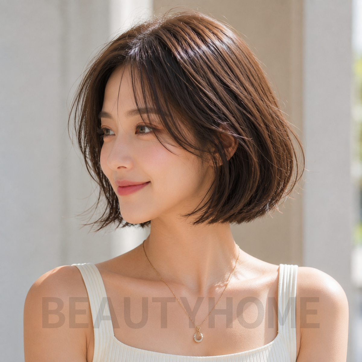 여자 위켄드 보브컷 익스펜시브 브루넷 염색