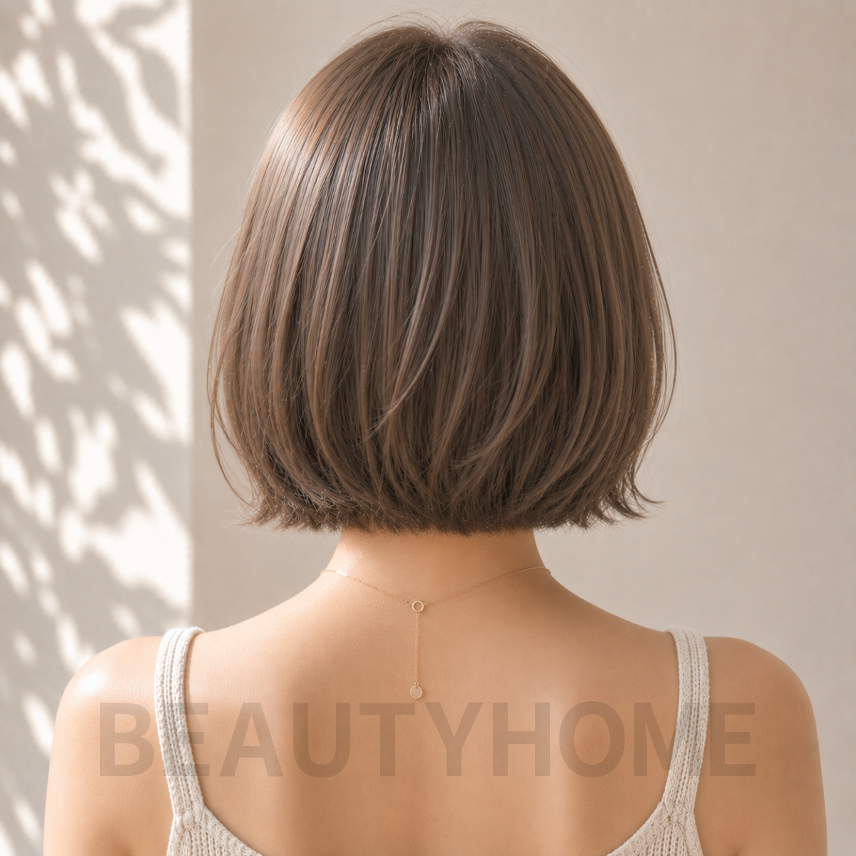 여자 단발 레이어드 보브컷 애쉬 브라운 염색