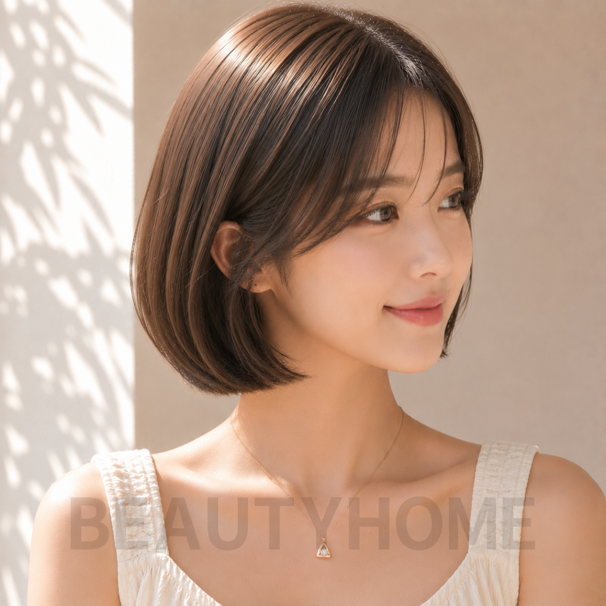 여자 단발 클래식 보브컷 초콜릿 브라운 염색