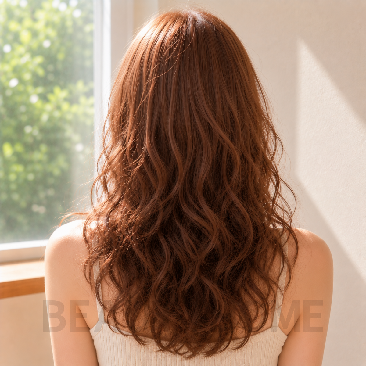 여자 소프트 히피펌 코퍼 브라운 염색