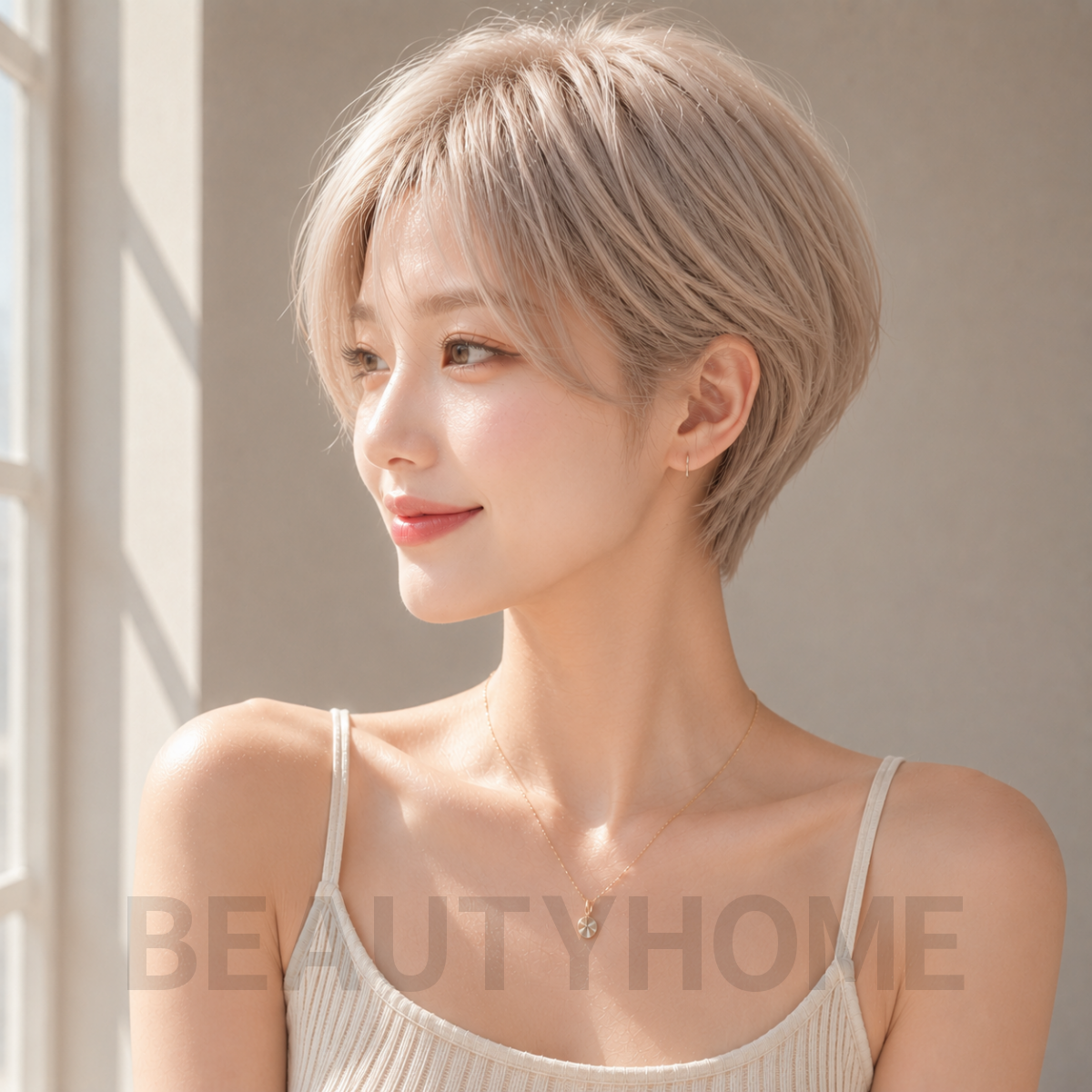 여자 파워 픽시컷 플래티넘 베이지 염색